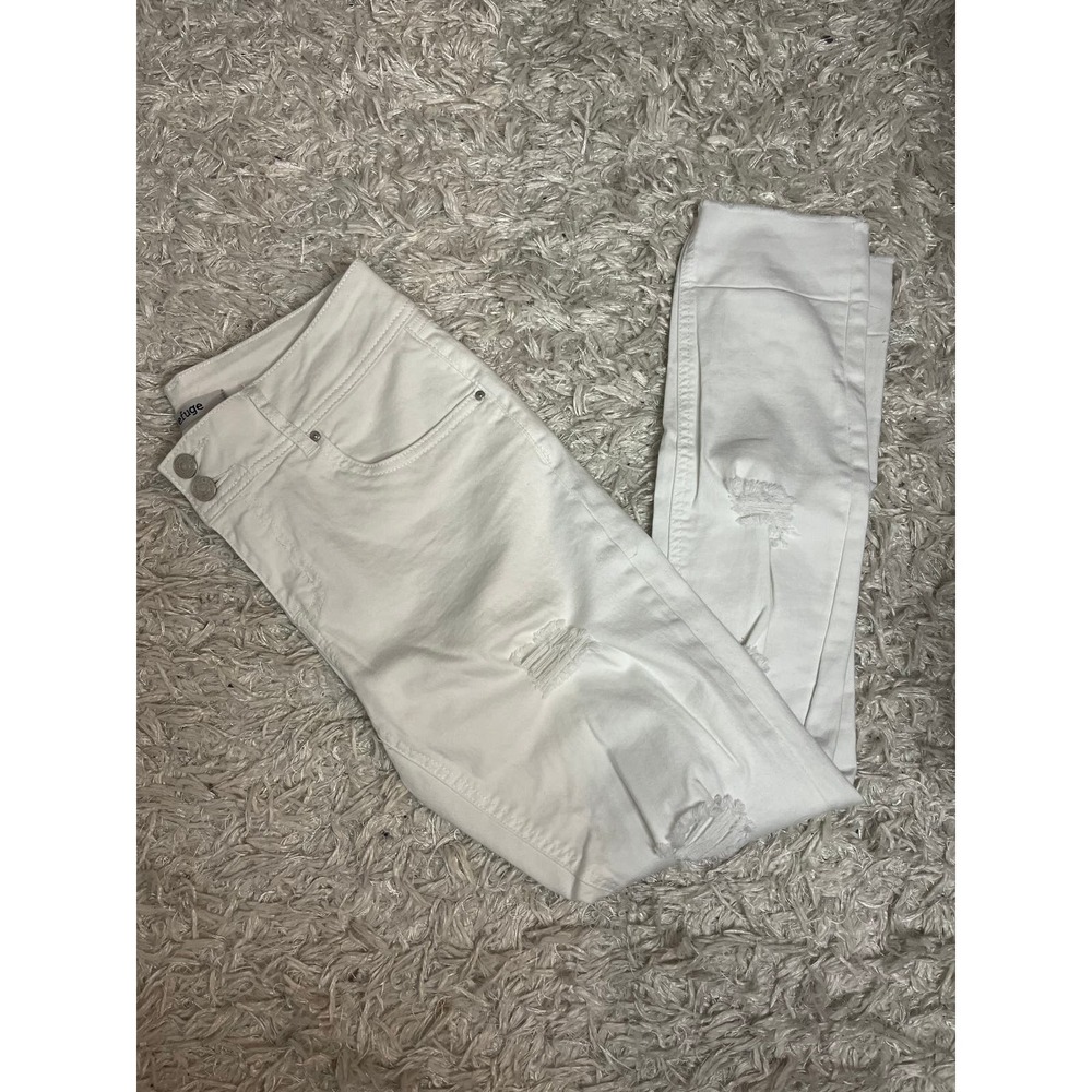 Refuge White High Rise Distressed Jeans